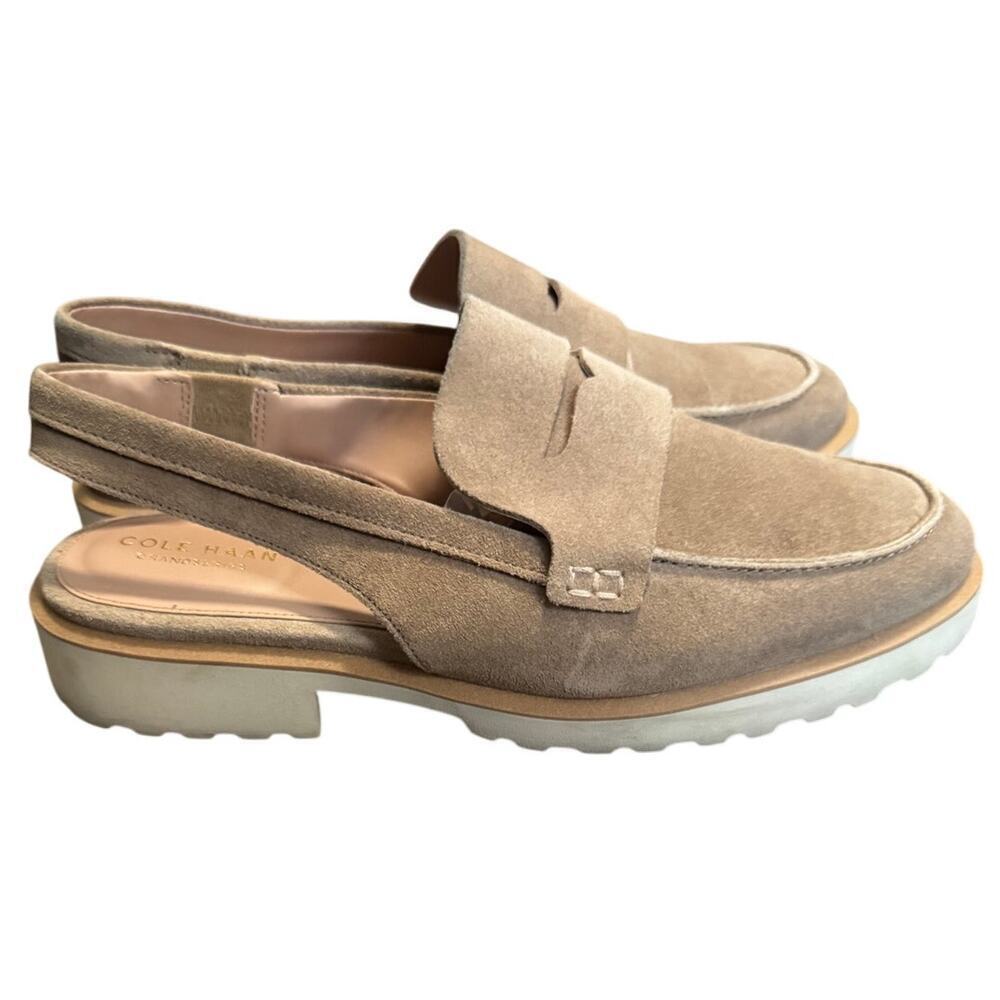 Cole Haan Grand Suede Slingback Loafers – Women’s 9.5B – Lug Sole